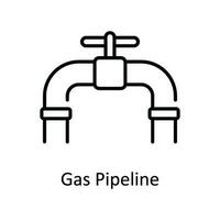 Gas Pipeline Vector  outline Icon Design illustration. Smart Industries Symbol on White background EPS 10 File