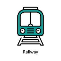 Railway Vector Fill outline Icon Design illustration. Travel and Hotel Symbol on White background EPS 10 File