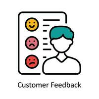 Customer Feedback Vector Fill outline Icon Design illustration. Digital Marketing  Symbol on White background EPS 10 File