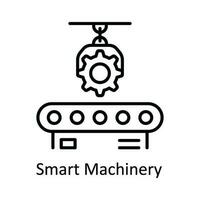 inteligente maquinaria vector contorno icono diseño ilustración. inteligente industrias símbolo en blanco antecedentes eps 10 archivo