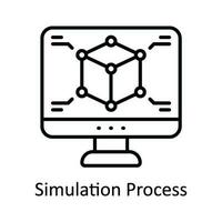 Simulation Process Vector  outline Icon Design illustration. Smart Industries Symbol on White background EPS 10 File