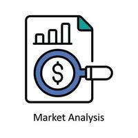 Market Analysis Vector Fill outline Icon Design illustration. Digital Marketing  Symbol on White background EPS 10 File