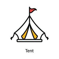 Tent Vector Fill outline Icon Design illustration. Travel and Hotel Symbol on White background EPS 10 File