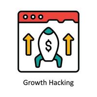 Growth Hacking Vector Fill outline Icon Design illustration. Digital Marketing  Symbol on White background EPS 10 File