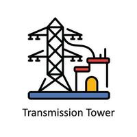 Transmission Tower Vector Fill outline Icon Design illustration. Smart Industries Symbol on White background EPS 10 File