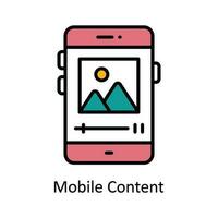 Mobile Content Vector Fill outline Icon Design illustration. Digital Marketing  Symbol on White background EPS 10 File