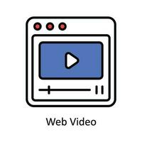 Web Video Vector Fill outline Icon Design illustration. Digital Marketing  Symbol on White background EPS 10 File