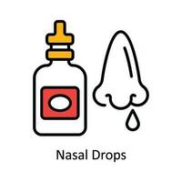 Nasal Drops Vector Fill outline Icon Design illustration. Pharmacy  Symbol on White background EPS 10 File