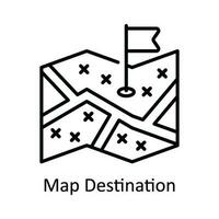 mapa destino vector contorno icono diseño ilustración. mapa y navegación símbolo en blanco antecedentes eps 10 archivo