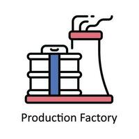 Production Factory Vector Fill outline Icon Design illustration. Smart Industries Symbol on White background EPS 10 File