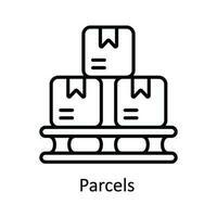 Parcels Vector  outline Icon Design illustration. Smart Industries Symbol on White background EPS 10 File