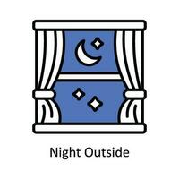 Night Outside Vector Fill outline Icon Design illustration. Astrology And Zodiac Signs Symbol on White background EPS 10 File