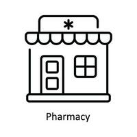 Pharmacy Vector  outline Icon Design illustration. Pharmacy  Symbol on White background EPS 10 File