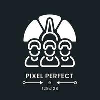 Performance management white solid desktop icon. Human resource. Employee evaluation. Pixel perfect 128x128, outline 4px. Silhouette symbol for dark mode. Glyph pictogram. Vector isolated image