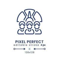 Performance management linear desktop icon. Human resource. Employee evaluation. Pixel perfect 128x128, outline 4px. GUI, UX design. Isolated user interface element for website. Editable stroke vector