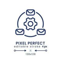 Email management linear desktop icon. Productivity tool. Inbox organizer. Mail cleaner. Pixel perfect 128x128, outline 4px. GUI, UX design. Isolated user interface element for website. Editable stroke vector