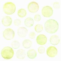 Watercolor green circles, drops, air bubbles. Vector illustration.