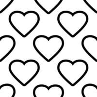 Black outline Heart on a white background. Seamless romantic pattern for textiles. Poster for coloring. Vector. vector