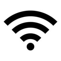 Wi-Fi icon in black on a white background. Wireless internet signal. Vector illustration.
