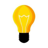 Transparent electric yellow light bulb on a white background. Creative business idea concept. Vector. vector