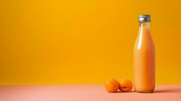 Apricot smoothie isolated on gradient background with a copy space photo