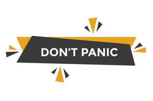 Don t panic button web banner templates. Vector Illustration