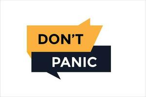 Don t panic button web banner templates. Vector Illustration