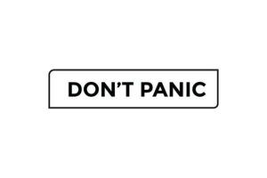 Don t panic button web banner templates. Vector Illustration