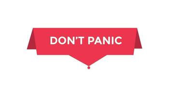 Don t panic button web banner templates. Vector Illustration