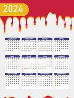 Calendar 2024 with abstract background vector