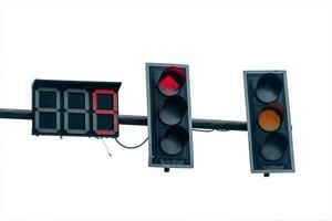 traffic light countdown isolate white background photo