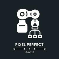 Process automation white solid desktop icon. RPA technology. Boost productivity. Pixel perfect 128x128, outline 4px. Silhouette symbol for dark mode. Glyph pictogram. Vector isolated image
