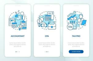 contabilidad carreras azul inducción móvil aplicación pantalla. calificaciones recorrido 3 pasos editable gráfico instrucciones con lineal conceptos. ui, ux, gui modelo vector