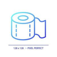 Toilet paper pixel perfect gradient linear vector icon. Supplies for personal hygiene. Tissue material roll. Thin line color symbol. Modern style pictogram. Vector isolated outline drawing