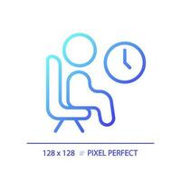 Lounge pixel perfect gradient linear vector icon. Place to rest in public center. Comfortable space for chilling. Thin line color symbol. Modern style pictogram. Vector isolated outline drawing