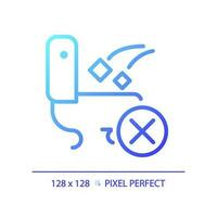 Do not throw trash in toilet pixel perfect gradient linear vector icon. Restroom usage rule. Hygiene in public washroom. Thin line color symbol. Modern style pictogram. Vector isolated outline drawing