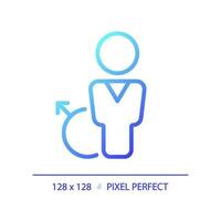 Toilet for men pixel perfect gradient linear vector icon. Sing on door of public restroom. Private space for hygiene. Thin line color symbol. Modern style pictogram. Vector isolated outline drawing