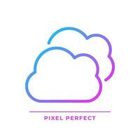 Multicloud pixel perfect gradient linear vector icon. Improve online servers with providers diversity. Flexible service. Thin line color symbol. Modern style pictogram. Vector isolated outline drawing