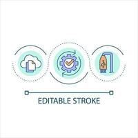 Portable drive loop concept icon. Regular data backup. Cloud storage. Restore files from server. abstract idea thin line illustration. Isolated outline drawing. Editable stroke vector