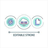 Cloud server loop concept icon. Data restoration. System upgrade. Service provider. Backups abstract idea thin line illustration. Isolated outline drawing. Editable stroke vector