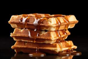 stock photo of waffles food photography studio light AI Generated