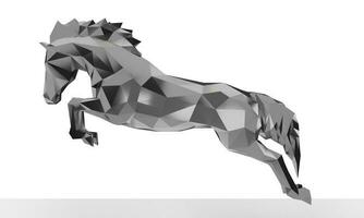 Horse 3D Rendering Low polygon geometry photo