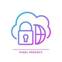 Hybrid cloud pixel perfect gradient linear vector icon. Private and public server combination. Resources flexibility. Thin line color symbol. Modern style pictogram. Vector isolated outline drawing