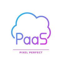 PaaS cloud computing pixel perfect gradient linear vector icon. Online database as platform. Information storage. Thin line color symbol. Modern style pictogram. Vector isolated outline drawing