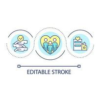 Corporate beambuilding loop concept icon. Colleagues support in workplace. Cooperation abstract idea thin line illustration. Isolated outline drawing. Editable stroke vector