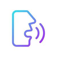 Speech recognition pixel perfect gradient linear ui icon. Speech to text. Voice control software. Line color user interface symbol. Modern style pictogram. Vector isolated outline illustration