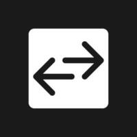 Swap languages dark mode glyph ui icon. Translator. Digital dictionary. User interface design. White silhouette symbol on black space. Solid pictogram for web, mobile. Vector isolated illustration