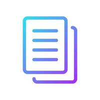 Copy pixel perfect gradient linear ui icon. Duplicate document. Translator feature. Save to cache. Line color user interface symbol. Modern style pictogram. Vector isolated outline illustration