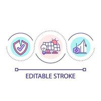 generar electricidad lazo concepto icono. renovable energía. ambiental seguridad. bajo actuación resumen idea Delgado línea ilustración. aislado contorno dibujo. editable carrera vector