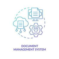 Document management system blue gradient concept icon. Computerized files. Data governance abstract idea thin line illustration. Isolated outline drawing vector